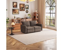 Guyii Meubels bank,Moderne 2-zitsbank in koffiekleur – Zachte sponsvulling, stabiele poten, comfortabel en ademend – sofa Afmetingen 161×85×77 cm