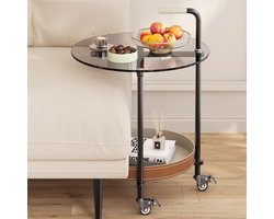 Guyii Meubels Bijzettafels 50*51.2cm,Modern Bank Bijzettafels,Multifunctionele Bijzettafel met Wielen voor Woonkamer,Keuken,slaapkamer,hoeken en kantoor