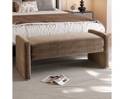  Guyii Meubels Poefs 118 CM - Vervangingsschoenenbank bij de ingangsporte - Bankje in de hal - Stoel in de woonkamer - diepbruine slaapkamer bank - moderne ingang bank - comfortabele Schoenenbank voor ingang