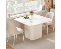 Guyii Modern Eetkamerset – Vierkante Eettafel met 2 Stoelen – Compact Design & Afgeronde Hoeken