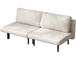 Guyii Moderne 2-Persoons Slaapbank 180 cm – Opvouwbare Sofa Bed met Rugkussens – Verstelbare Loungebank / Logeerbed – Beige Stof Bank