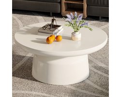 Guyii Salontafel 80 cm - Woonkamermeubilair Salontafel - Moderne Ronde koffietafel witte - Thuiskantoor - gemakkelijk te monteren