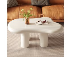 Guyii Salontafel 90 cm – Moderne Organische Salontafel – Design Bijzettafel met Meerdere Poten – Crème Banktafel