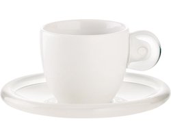 Guzzini Gocce Set van 2 Espressokop & -schotel - Transparant