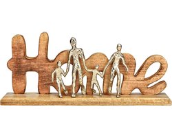 G.Wurm - Beeld - Sculptuur - Home - Mangohout en Metaal - 50x23x10cm