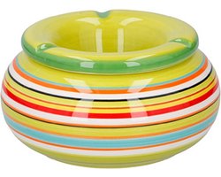 G.Wurm Storm asbak - groen/multi-kleur - 13 x 7 cm - keramiek - terras/buiten asbak - tuinasbak