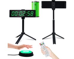 Gym Timer Klok voor Home Gym, Fitness Timer met Stopwatch, Grote Digitale Stopwatch Countdown Klok, 12/24H Digitale Wandklok, met Standaard