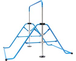 Gymnastiekbars - Turnrek - Rekstok - Duikelrek - voor Kinderen - Voor Binnen & Buiten Speelplezier - 5-Voudig Verstelbaar - Blauw, Tot 80kg Draagkracht