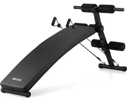 Gymtek® Fitnessbank - Trainingsbank - Sit Up Bank - Buikspierbank - Workout Bench - Inklapbaar - Verstelbar - tot 200 kg - 2 Weerstandsbanden