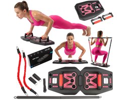 Gymtek® Opvouwbaar Push Up Bord met Weerstandsbanden - Push Up Grips - Parallettes board - Fitness Plank - Push Up Board - Push Up Bars