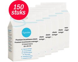 Gynotex - Premium incontinentie bed onderleggers -matrasbeschermers 60x90 cm - tot 1400 ml absorptie - 150 stuks