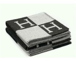 H-vormige deken: Zachte, warme, draagbare deken, bankdeken, woondecoratie, casual en dagelijks gebruik, 130*180 cm (zwart).