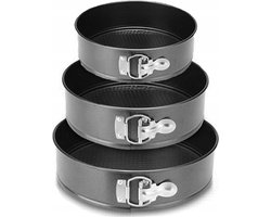 Ha- Ma Tools Springvorm - set van 3 - Bakvorm rond - Taartvormen - anti-aanbaklaag - 24/26/28cm