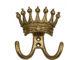 Haakje Kroon ant. goudkleur 8x3,5x10cm