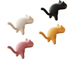 Haakjes Zelfklevend - Handdoekhaakje - Ophanghaken - Wandhaak - Plakhaakjes Handdoek - Handdoekhouder - Ophanghaakjes - Katten - geschikt voor keukens - badkamers - kledingkasten - 4stuks