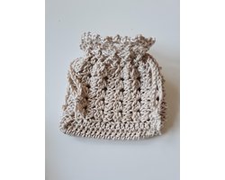 Haaksels&Kralen - Geurzakje gehaakt - exclusief amberblokje - woonaccessoire - kleur linnen