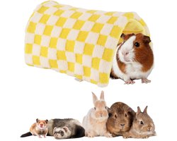 Haalbare Bed voor Cavia's en Kleine Huisdieren - Geschikt voor Chinchilla's, Hamsters en Fretten (Geel, 40x30cm)