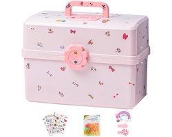 Haar Accessoires Organizer - Opbergdoos Kinderen - Spullen Opbergen - 3 Lagen Compartimenten - Ruime Capaciteit - Multicolor
