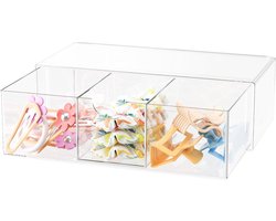 Haaraccessoires Organizer Voor Meisjes - Transparante Acryl Opbergdoos Met Verdelers