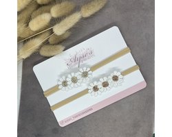 Haarband madelief | set van 2 | baby meisje | hand gemaakt