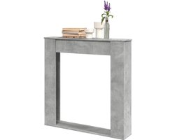 Haard Decoratie - Schoorsteenmantel - Woonkamer Sfeer - Met LED Vlam Compatibel - 100 cm Breed - Cement Grijs
