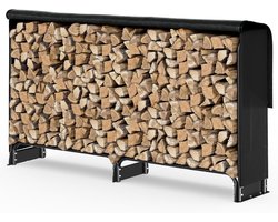 Haardhoutopslag - Brandhout Rek voor Binnen en Buiten - Haardhout Mand - Staal - compacte bouw