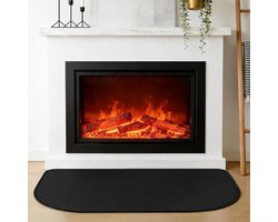 Haardmat - Vonkbeschermer - Vloer Beschermen - Hittebestendig Glasvezel - 50 x 80 cm - Zwart