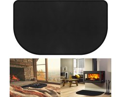 Haardmatten brandwerend - voor open haarden - 80x50x0.5cm - Brandwerende haardmat - Haardmatten - voor houtkachels binnen en buiten - Haardmat - Beschermt vloeren en tapijten tegen vonken en gloeiende kooltjes - Zwart