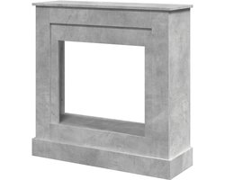 Haardombouw - Schoorsteenmantel Omkasting - Elektrische Haard - Met Decoratieve Mantel - 90x30x90 cm - Betongrijs
