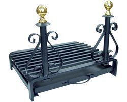 Haardset Schoorsteenrooster Met Schuiflade 46 X 36 Cm - RVS Rooster