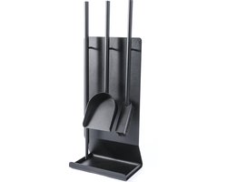Haardset zwart 3-delig – Deens Design UU Stand – pook, schep en bezem – houtkachel accessoire
