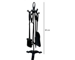 Haardset zwart - haardstel 5-delig - openhaard gereedschap - houtkachel