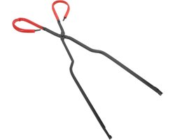 Haardtang Lange Houttang - Vuurtang Kampvuur - Veilig Hout Verplaatsen - Hittebestendig Metaal - 44 cm - Zwart