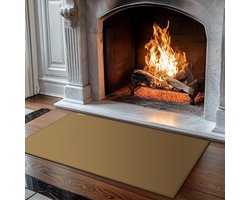 Haardtapijt Brandwerend - Haardmat Vonkbeschermer - Open Haard Beschermen - Hittebestendig Glasvezel - 71 x 122 cm - Bruin