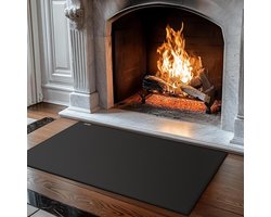 Haardtapijt - Vloerbeschermer - Veiligheid Haard - Brandwerend Glasvezel - 71 x 122 cm - Zwart