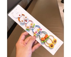 Haarelastiekjes voor Kinderen - Bloem - 10 stuks - Ø 30mm - Elastiek - Haar Accessoires - Peuter - Baby - Meisjes - Dames - Gift - Cadeau
