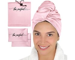 Haarhanddoek en krul scrunching handdoek set voor krullend haar - ideaal voor nat ploppen en micro-plop - 1 grote haarwikkelhanddoek tulband + 2 kleine handdoeken