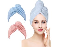 Haarhanddoeken - Haarhanddoek - 2Stuks Handdoek voor Haar - Hair Towel - Hoofdhanddoek - Snel Drogend - Microvezel handdoek krullend haar - Handdoek - Badtextiel - Sneldrogende handdoek - Haartulband - Haardroger - Haar handdoek