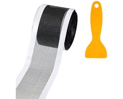 Haarvanger - 7cm*10m - Haarvanger voor de afvoer - zwart - mesh-stickers - met plastic spatel - Afvoerzeefjes - voor Badkamer Badkuip Keuken