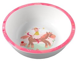 Haba kinderservies kom prinses en paard - melamine - roze - vaatwasserbestendig.