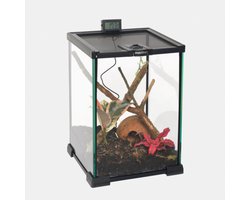Habistat - Glazen Terrarium 20x20x30cm - Zwart
