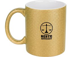 Hacebo® - advocaat koffiebeker glitter goud - Advocaat - advocaat cadeau - thee mok - koffie beker - Leuk cadeau voor je vriend om te geven - bedankt voor alle hulp - verjaardag advocaat - koffiemok - 350 ML inhoud