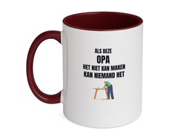 Hacebo® - als deze opa het niet kan maken dan kan niemand het koffiebeker bordeaux - Opa - cadeau opa - thee mok - koffie beker - cadeau - verjaardag opa - koffiemok - 350 ML inhoud