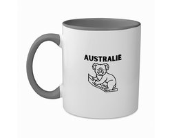 Hacebo® - Australië koffiebeker grijs - Piloot - Australië cadeau - thee mok - koffie beker - beste land - Leuk cadeau voor je Vriend om te geven - koffiemok - 350 ML inhoud