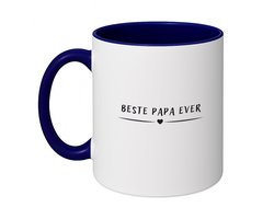 Hacebo® - Beste papa ever koffiebeker donker blauw - Vader - father - thee mok - koffie beker - leuk cadeau voor je vader - koffiemok - 350 ML inhoud