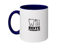 Hacebo® - Beste tandarts koffiebeker donker blauw - Tandarts - cadeau tandarts - thee mok - koffie beker - leuk cadeau voor je tandarts om te geven - verjaardag tandarts - koffiemok - 350 ML inhoud