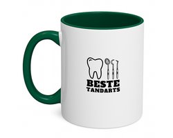 Hacebo® - Beste tandarts koffiebeker donker groen - Tandarts - cadeau tandarts - thee mok - koffie beker - leuk cadeau voor je tandarts om te geven - verjaardag tandarts - koffiemok - 350 ML inhoud