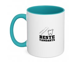 Hacebo® - Beste tandarts koffiebeker turquoise - Tandarts - cadeau tandarts - thee mok - koffie beker - leuk cadeau voor je tandarts om te geven - verjaardag tandarts - koffiemok - 350 ML inhoud