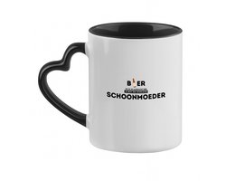 Hacebo® - bier, nu ik je aandacht heb je bent een geweldige schoonmoeder koffiebeker met hart oor zwart - de beste schoonmoeder - thee mok - koffie beker - Moeder cadeautjes - moederdag - verjaardagscadeau - koffiemok - 330 ML