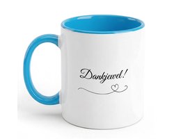 Hacebo® - Dankjewel koffiebeker blauw - Dankjewel - Dankjewel cadeau geschenk bedanken bedankt - thee mok - koffie beker - Dankjewel cadeau geschenk bedanken bedankt - koffiemok - 350 ML inhoud
